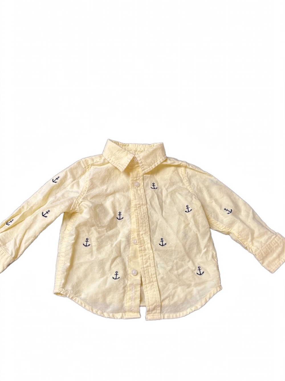 Yellow Anchor Embroidered Button-Up Shirt for baby Janie and jack